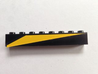 Brick 1 x 8 with Yellow Triangle Pattern Model Right Side (Sticker) - Set 6679-1