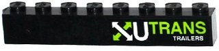 Brick 1 x 8 with White and Lime Arrows and 'U TRANS TRAILERS' Pattern Model Right Side (Sticker) - Set 60085