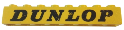 Brick 1 x 8 with Black 'DUNLOP' Pattern