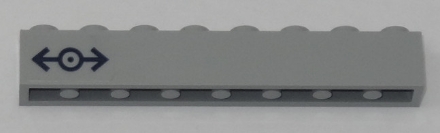 Brick 1 x 8 with Train Logo Dark Blue Pattern Left (Sticker) - Set 60197