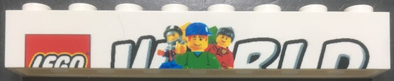 Brick 1 x 8 with Top Half of LEGO World Pattern