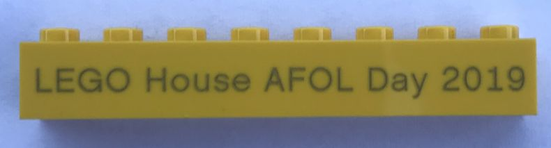 Brick 1 x 8 with 'LEGO House AFOL Day 2019' Pattern