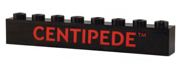 Brick 1 x 8 with Red 'CENTIPEDE' Pattern (Sticker) - Set 10306