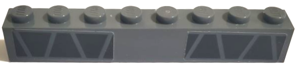 Brick 1 x 8 with Black Trapezoids and Triangles Pattern (Stickers) - Set 75315