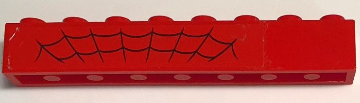 Brick 1 x 8 with Black Spider Web Pattern Model Right Side (Sticker) - Set 76174