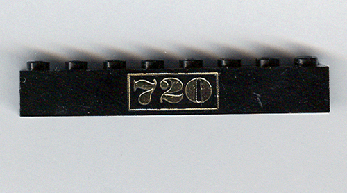 Brick 1 x 8 with Gold '720' Pattern
