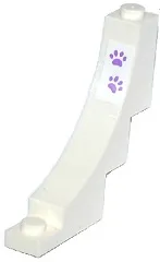 Arch 1 x 5 x 4 Inverted with 2 Medium Lavender Paw Prints Pattern (Sticker) - Set 41099