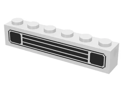 Brick 1 x 6 with Black Car Grille Pattern