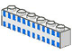 Brick 1 x 6 with Ferry Squares Light Blue in 2 Lines Pattern