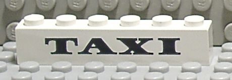 Brick 1 x 6 with Black 'TAXI' Thick Pattern