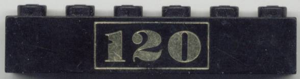 Brick 1 x 6 with Gold '120' Pattern