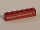 Brick 1 x 6 with White 'Happy Motoring' Text Pattern on Both Sides (Stickers) - Set 6375-2