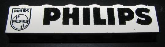 Brick 1 x 6 with Black 'PHILIPS' Text and Logo Pattern