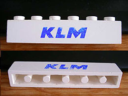 Brick 1 x 6 with Blue 'KLM' Pattern