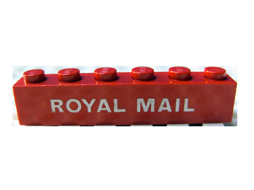 Brick 1 x 6 with White 'ROYAL MAIL' Pattern