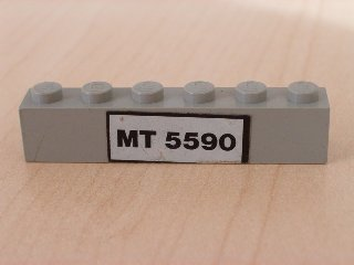 Brick 1 x 6 with Black 'MT 5590' Pattern (Sticker) - Set 5590