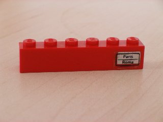 Brick 1 x 6 with 'Paris - Roma' Right Pattern (Sticker) - Set 7740