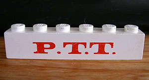 Brick 1 x 6 with Red 'P.T.T.' Pattern