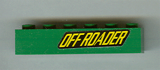 Brick 1 x 6 with Off Roader Pattern Model Right Side (Sticker) - Set 4589