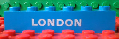 Brick 1 x 6 with White 'LONDON' Pattern