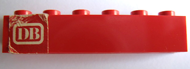 Brick 1 x 6 with 'DB' Pattern (Sticker) - Set 164