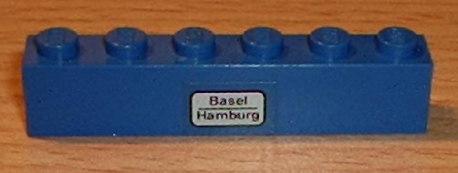 Brick 1 x 6 with 'Basel - Hamburg' Pattern (Sticker) - Set 7715