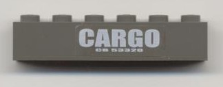 Brick 1 x 6 with 'CARGO' and 'CB 53320' Pattern (Sticker) - Set 4512
