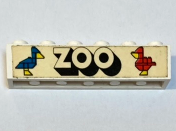 Brick 1 x 6 with 'ZOO' and 2 Birds Pattern (Sticker) - Set 258-1