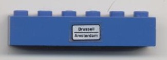 Brick 1 x 6 with 'Brussell - Amsterdam' Pattern (Sticker) - Set 7715