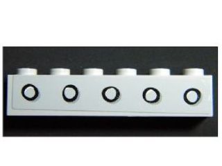 Brick 1 x 6 with 5 Portholes Pattern (Sticker) - Set 4981