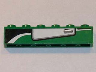 Brick 1 x 6 with White Door Pattern Model Left Side (Sticker) - Set 8864