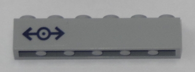 Brick 1 x 6 with Train Logo Dark Blue Pattern Left (Sticker) - Set 60197