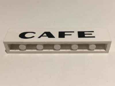 Brick 1 x 6 with Black 'CAFE' Sans-Serif Thick Pattern