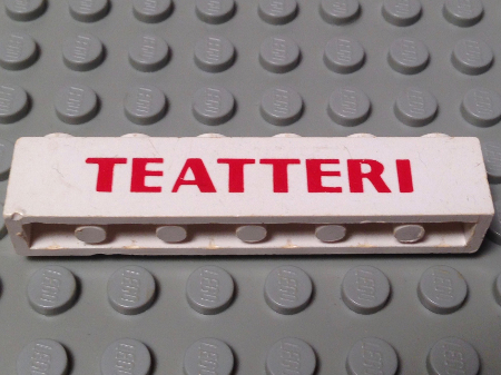 Brick 1 x 6 with Red 'TEATTERI' Bold Pattern