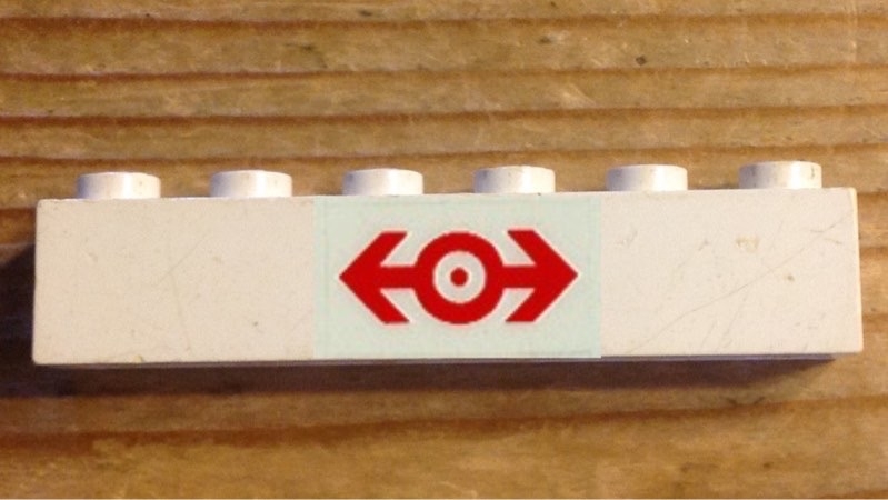 Brick 1 x 6 with Train Logo Red Pattern (Sticker) - Set 4563