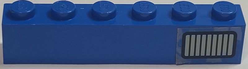 Brick 1 x 6 with Black and Light Gray Exhaust Vent Grille Pattern Model Left Side (Sticker) - Set 5541