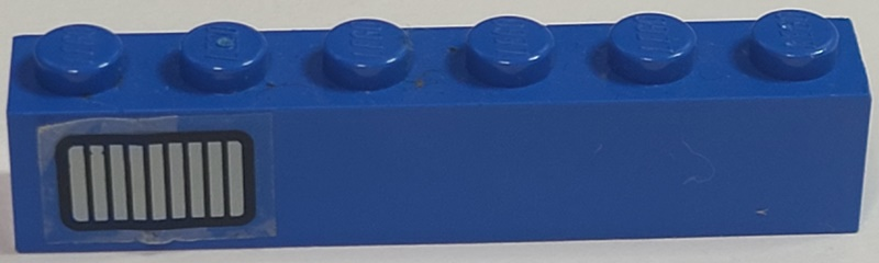 Brick 1 x 6 with Black and Light Gray Exhaust Vent Grille Pattern Model Right Side (Sticker) - Set 5541