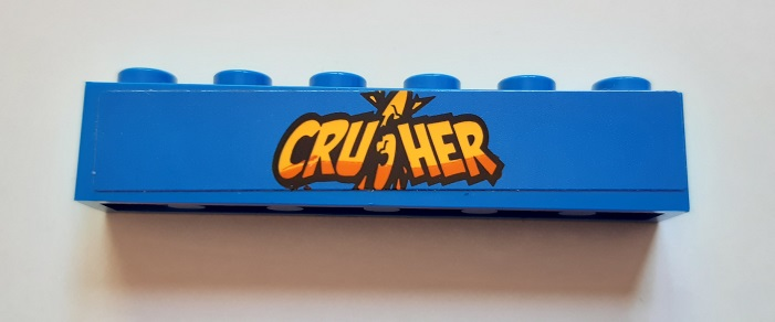 Brick 1 x 6 with 'CRUSHER' Pattern (Sticker) - Set 60180