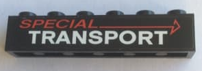 Brick 1 x 6 with 'SPECIAL TRANSPORT' Pattern (Sticker) - Set 60183