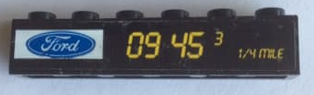 Brick 1 x 6 with Ford Logo and '09 45 3 1/4 MILE' Pattern (Sticker) - Set 75884
