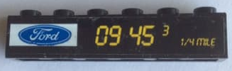 Brick 1 x 6 with Ford Logo and '09 45 3 1/4 MILE' Pattern (Sticker) - Set 75884
