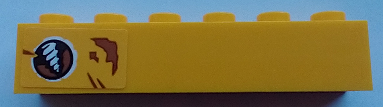 Brick 1 x 6 with Drill and Rust Pattern (Sticker) - Set 70423