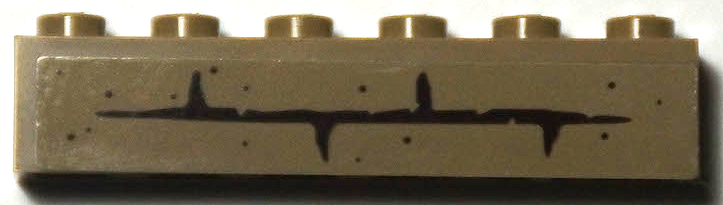 Brick 1 x 6 with Bricks and Dark Brown Mortar Pattern (Sticker) - Set 70422