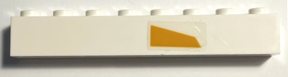 Brick 1 x 6 with Bright Light Orange Trapezoid Off-Center Pattern Model Right Side (Sticker) - Set 75309
