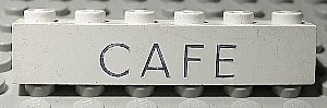 Brick 1 x 6 with Black 'CAFE' Pattern