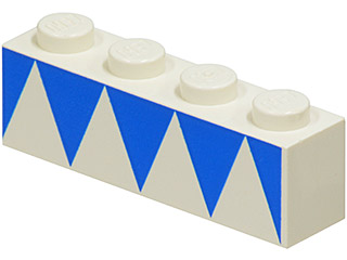 Brick 1 x 4 with Blue Triangles Pattern