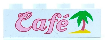Brick 1 x 4 with Café (Cafe) Pattern