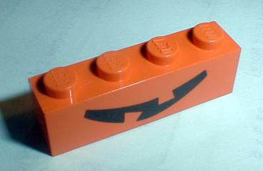 Brick 1 x 4 with Pumpkin Jack O' Lantern Mouth Pattern