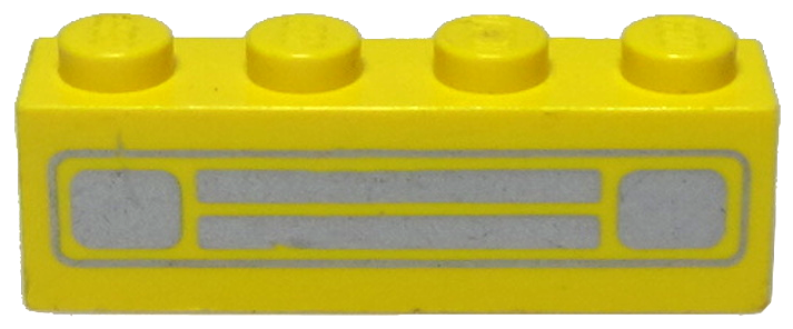 Brick 1 x 4 with Car Grille Chrome Pattern (Surface Print)