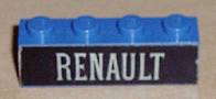 Brick 1 x 4 with White 'RENAULT' Pattern (Sticker) - Set 391